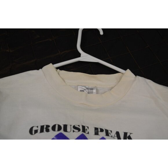 Grouse Peak Runoff 1994 Medium White Cotton Shirt Fruit of Loom Vtg Vancouver - Picture 6 of 14